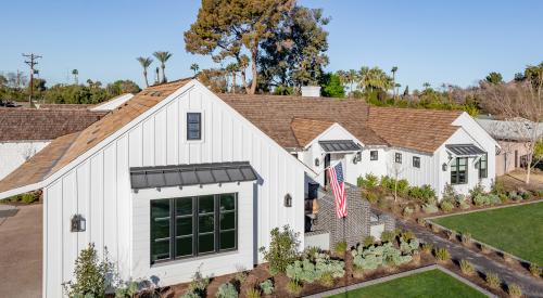 Vertical siding, like the TruExterior Siding shown here, continues to be on trend with homeowners