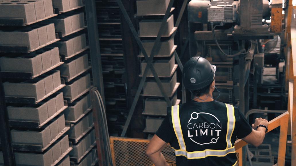 Carbon Limit employee with CaptureCrete product