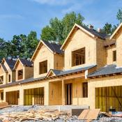 Row of homes under construction