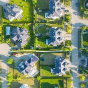 Aerial view of luxury single-family community