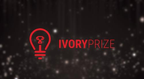 Ivory Prize awards logo with silver background