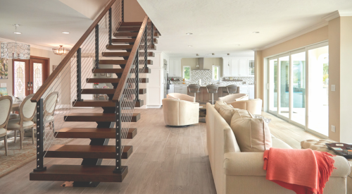 Viewrail floating stairs in home interior