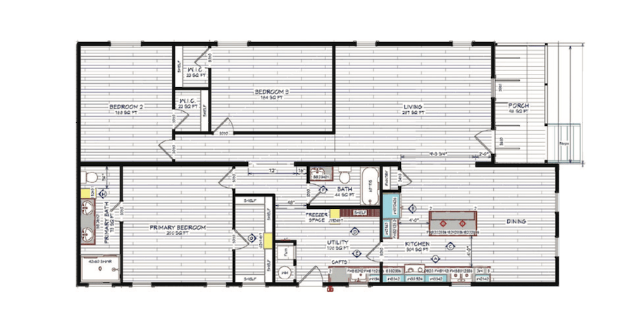 Floor plan for Genesis Homes' Glacier model at the 2024 Show Village