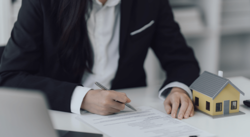 Mortgage refinancing paperwork to take advantage of lower mortgage rate
