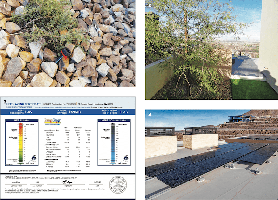 Solar panels and landscaping features contribute to the high performance of The New American Home 2024